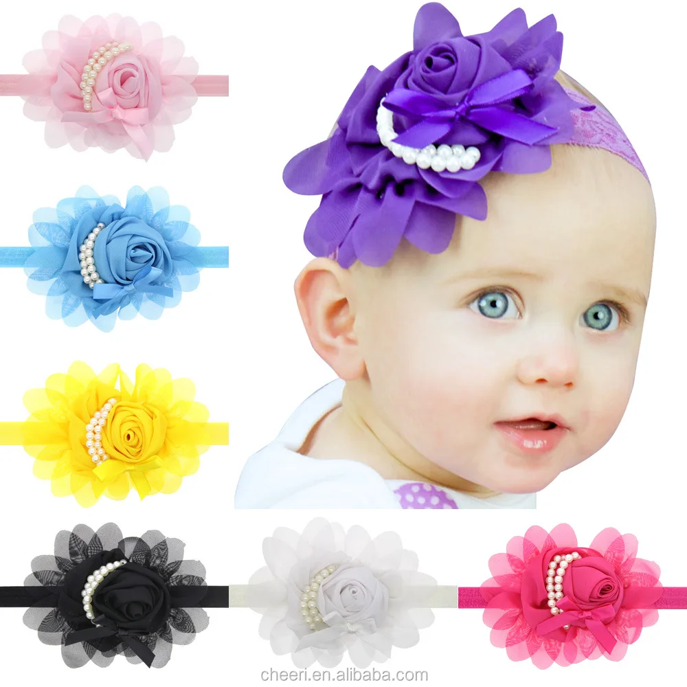 Pretty Hot Selling Cheap Cute Large Bow Make Baby Elastic Hair Bands