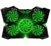 

5 Quite Fans Game Laptop Cooler Cooling Pad For 14- 17 inch Laptop With Usb Cable LED Light 2 Usb Port Adjustable Mount