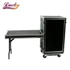 20U Power Amp Rack Case, Shockmount w/Casters & Side Table Flight case