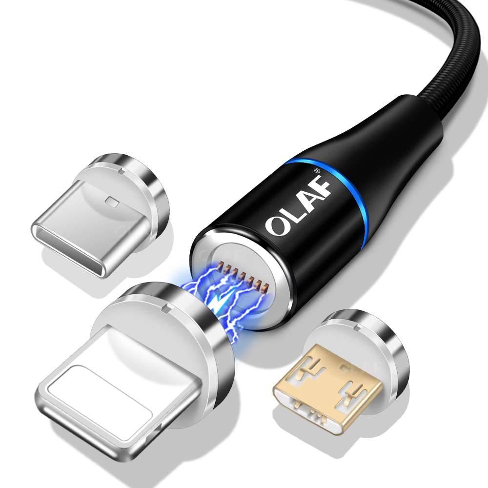 

Free Sample 1m/2m 360 degrees quick 3 in 1 magnetic USB charging cable for lighting cable, Multi color