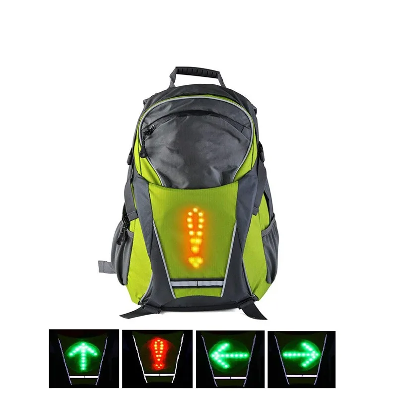 Wireless Remote Control Led Turn Signal Backpack Attached For Cycling