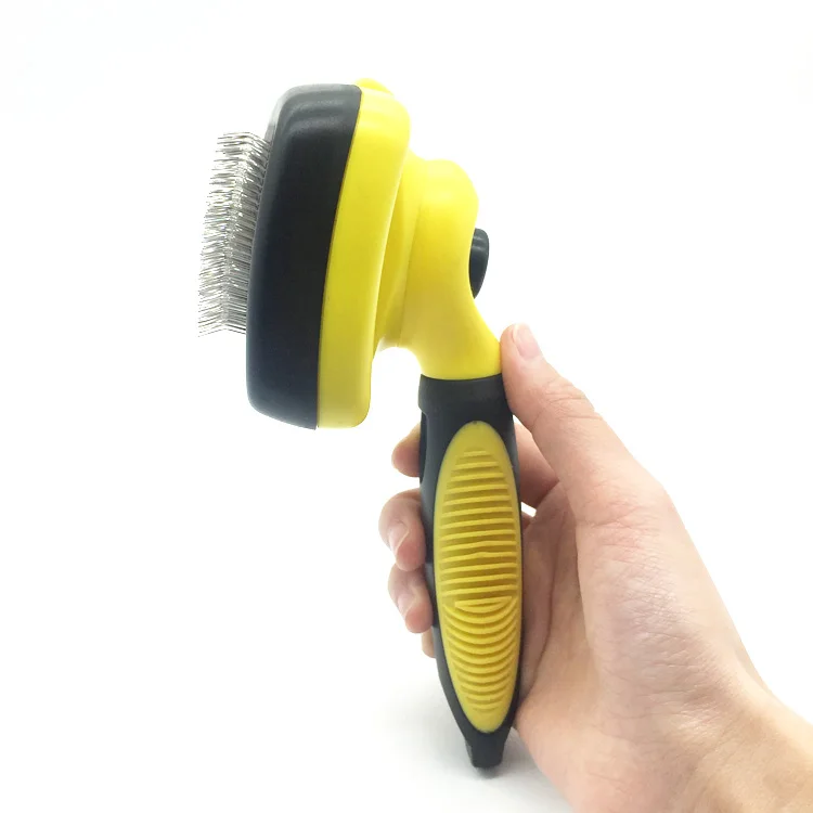 Dog Self Cleaning Slicker Deshedding One Quick Click Button Dog And Cat