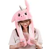 Wholesale Cheap Plush Animal Head Hat Soft Unicorn Ear Hat for Kids