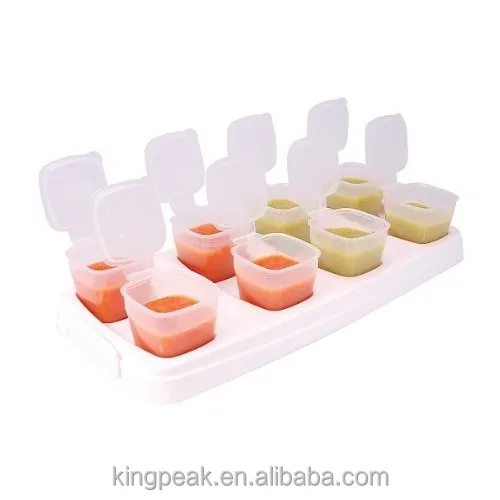 Hot Sale Baby Weaning Food Freezing Cubes Tray Pots Freezer Storage