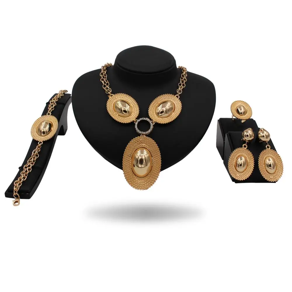 

Fashion design African Beads Jewelry Set In Gold Color Women Big Nigerian Wedding Dubai Jewelry Sets TD31Y362-366, Picture