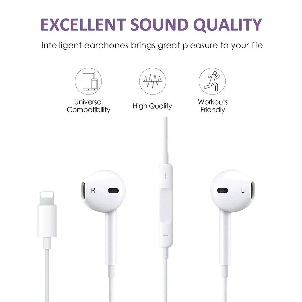 For Iphone Earphone Headphone;With Microphone Earbuds Stereo Headphones