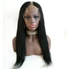 18 Inch Length Jet Black Color Yaki Straight Brazilian Virgin Human Hair U Part Wig For Women