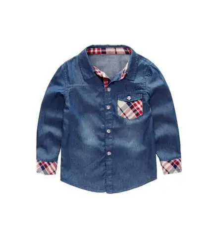 
Factory wholesale custom fancy cotton boys fashion children jeans shirt 