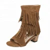 Women Plus Size 33-45 Ankle Boots for Women Summer Sandals High Heels Boots Tassels