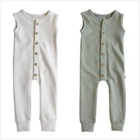 

2020 New Autumn Round Neck Sleeveless Simple Siamese Baby plain white gray bodysuit 133TP0626