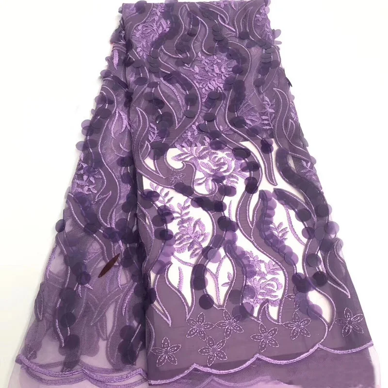 

Beautifical Wholesale sequins tulle lace fabric with velvet lace fabric african purple nigerian lace fabric ML1N811, Customized