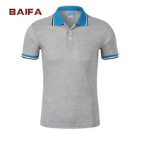 

2019 Wholesale high quality man business Anti-wrinkle gray blue cotton polo t-shirt