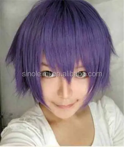 Wholeslae Short Length Red White Purple Grey Cosplay Synthetic