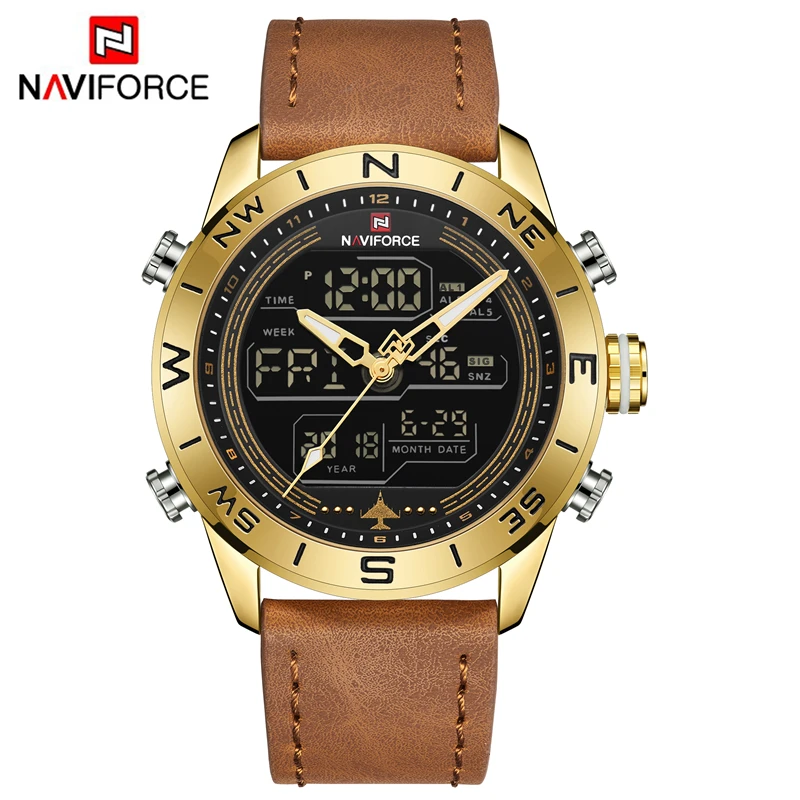 

naviforce new designer hot sales men's wristwatches genuine leather band quartz analog watches men waterproof army watches male