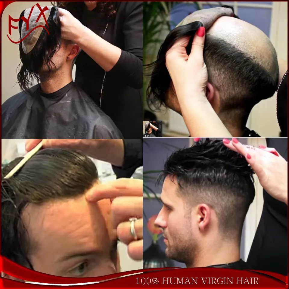 

Undetectable lace front hair replacement men wig