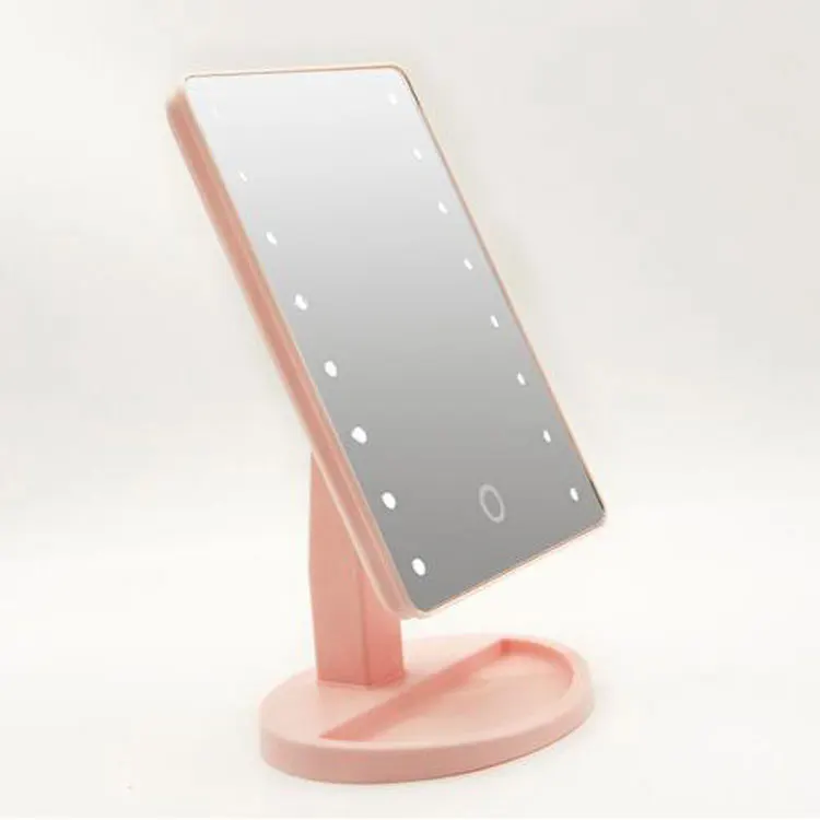 

new product table beauty cosmetic espejo led makeup mirror with lights, Black, white, pink or customized