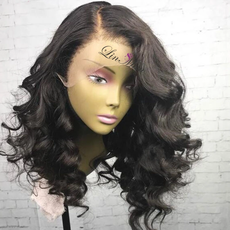 

9A Customized Loose Wave Natural Color Wigs100% Virgin Hair Multi Density Lace Front Wigs, Natural color lace wig