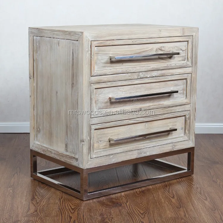 Hotel Nightstand,3 Drawer Fir Wood Iron Base Nightstand Buy Hotel