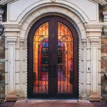 American Good Cheap Arch Top Wrought Iron Double Front Doors Buy American Front Door Wrought Iron Front Doors Good Cheap Iron Doors Product On