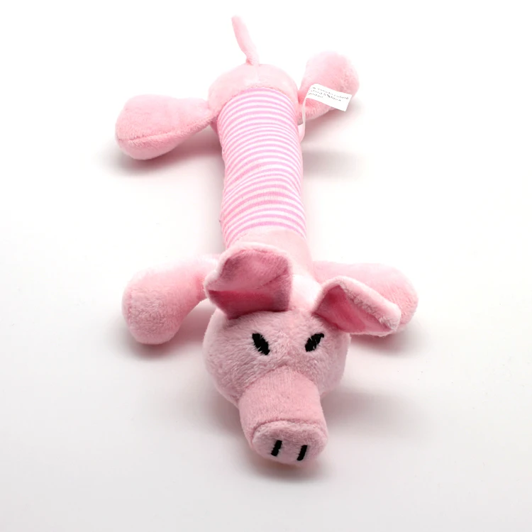 Cute Pet Dog Cat Plush Squeak Sound Dog Toys Funny Fleece Durability Chew Molar Toy Fit For All Pets Pig