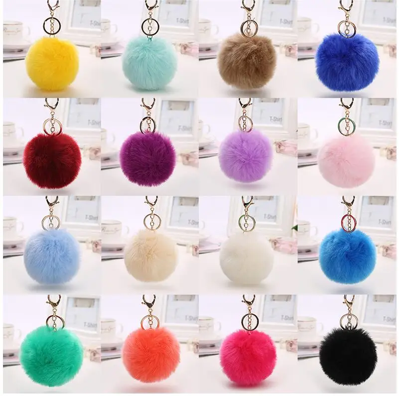 

2020 top new Multicolor pom pom keychain for lady bag, Customized color
