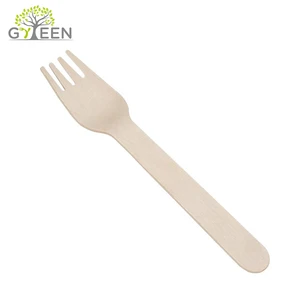 Image of 100pcs Disposable Wooden Forks for Birthday Party