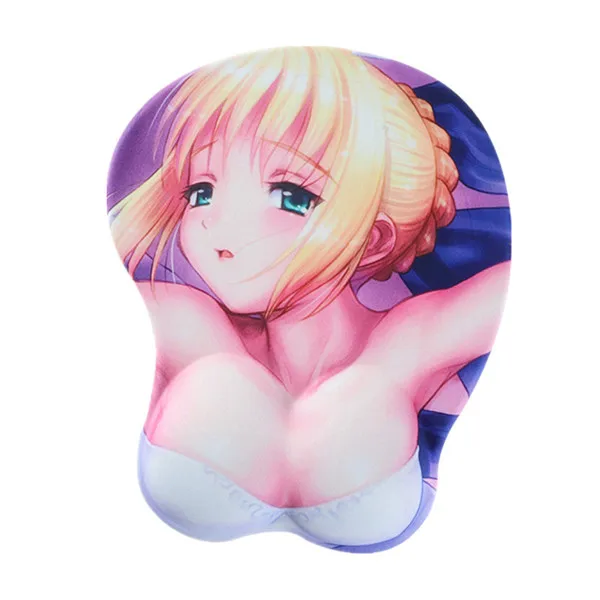 Newest GMP010 cartoon breast sexi gel mouse pad/round mouse pad with wrist rest