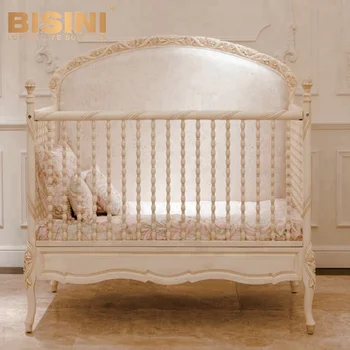 Bisini Royal Baby Custom Made Wood Crib French Style Elegant Oversized Bedroom Furniture New Born Bed Bf07 70192 T