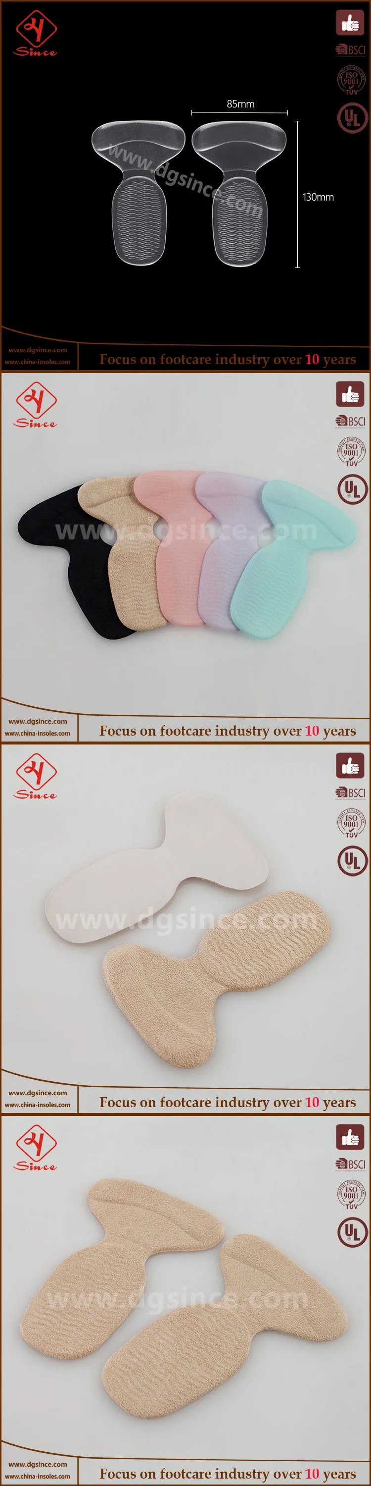 alibaba china generic silicone foot care back heel liner pads gel cushion high heel shoes grip insoles pads
