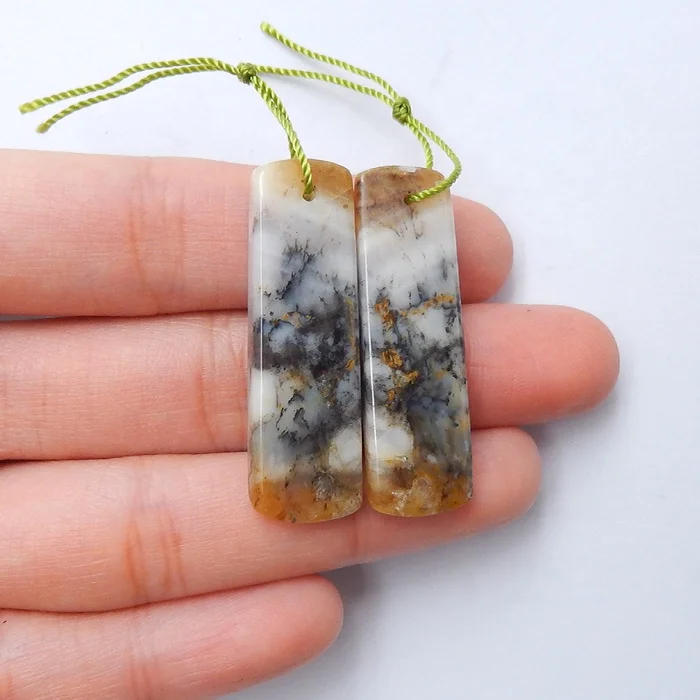 

Natural Arborization Opal Earrings Stone, 37x12x4mm, 7.2g