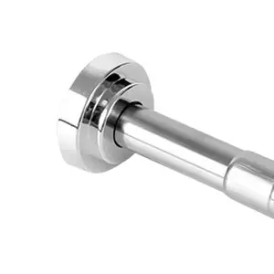Image of QJMAX Wholesale Amazon Hot Sale Bathroom Portable I Shaped Stainless Steel Tension Shower Curtain Rod