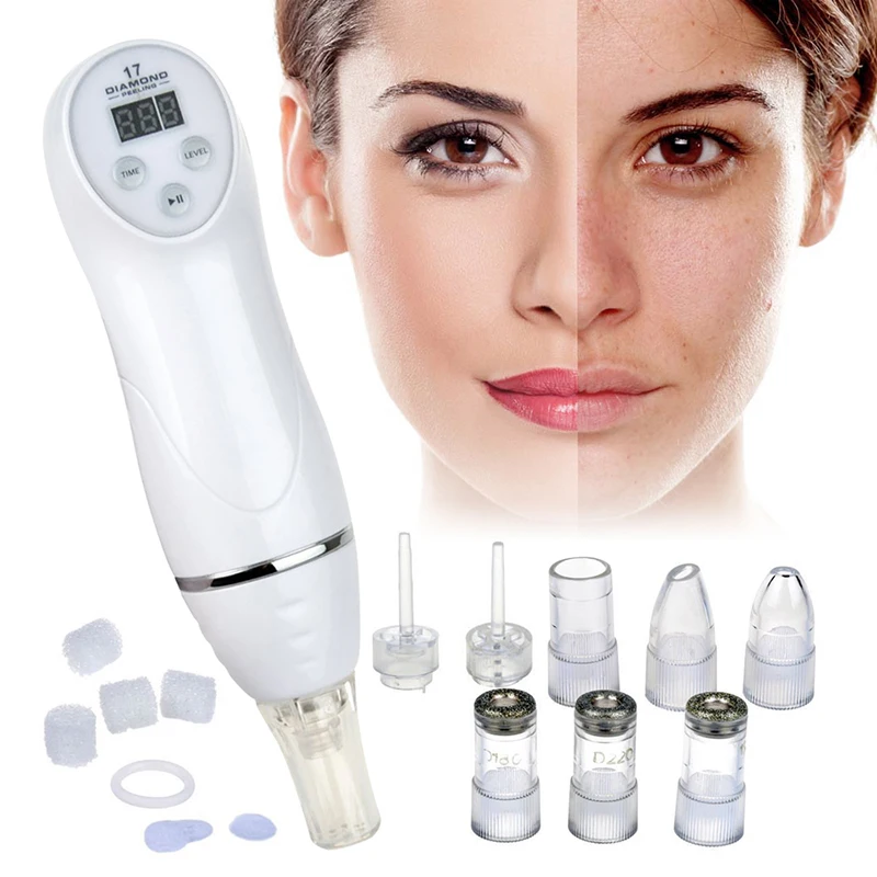 

Drop shipping Diamond vacuum peeling skin Private label Blackhead Removal Skin Peel Diamond Facial Massage, White