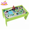 New arrival educational 60PCS wooden train sets with activity table W04C175B