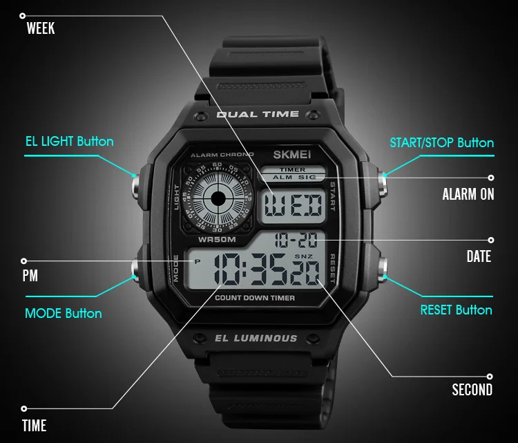 New Arrivals 2018 Skmei 1299 Mens Digital Sports Wristwatch Watch Imported from China.jpg