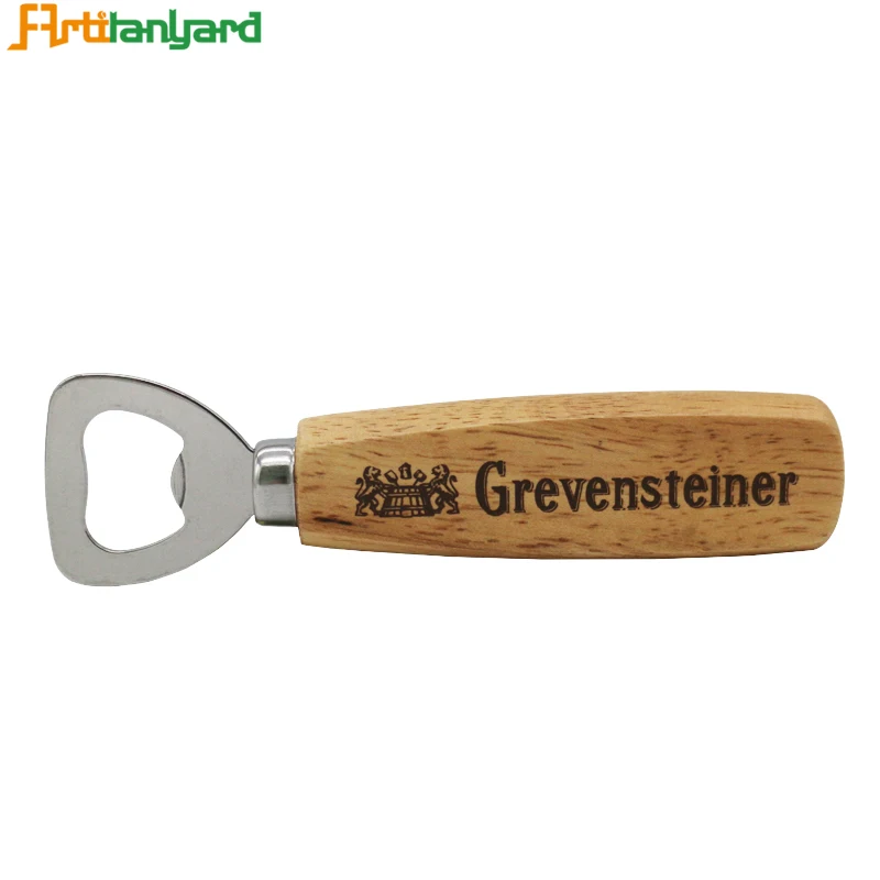 

Customized Wine Opener Wall Mount Key Wooden Handle Bar Beer Bottle Opener With Logo Printing, Various color