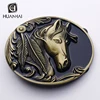 wholesale 3D logo animal horse shaped solid brass belt buckle