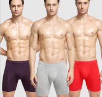 

Hot Sale Men Trunks Striped long leg Underwear Soft Cotton Men's Boxers briefs