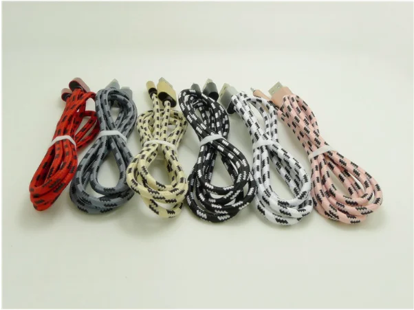 2019 Wholesale for iPhone USB Cable, Braided Micro Charging Cable USB