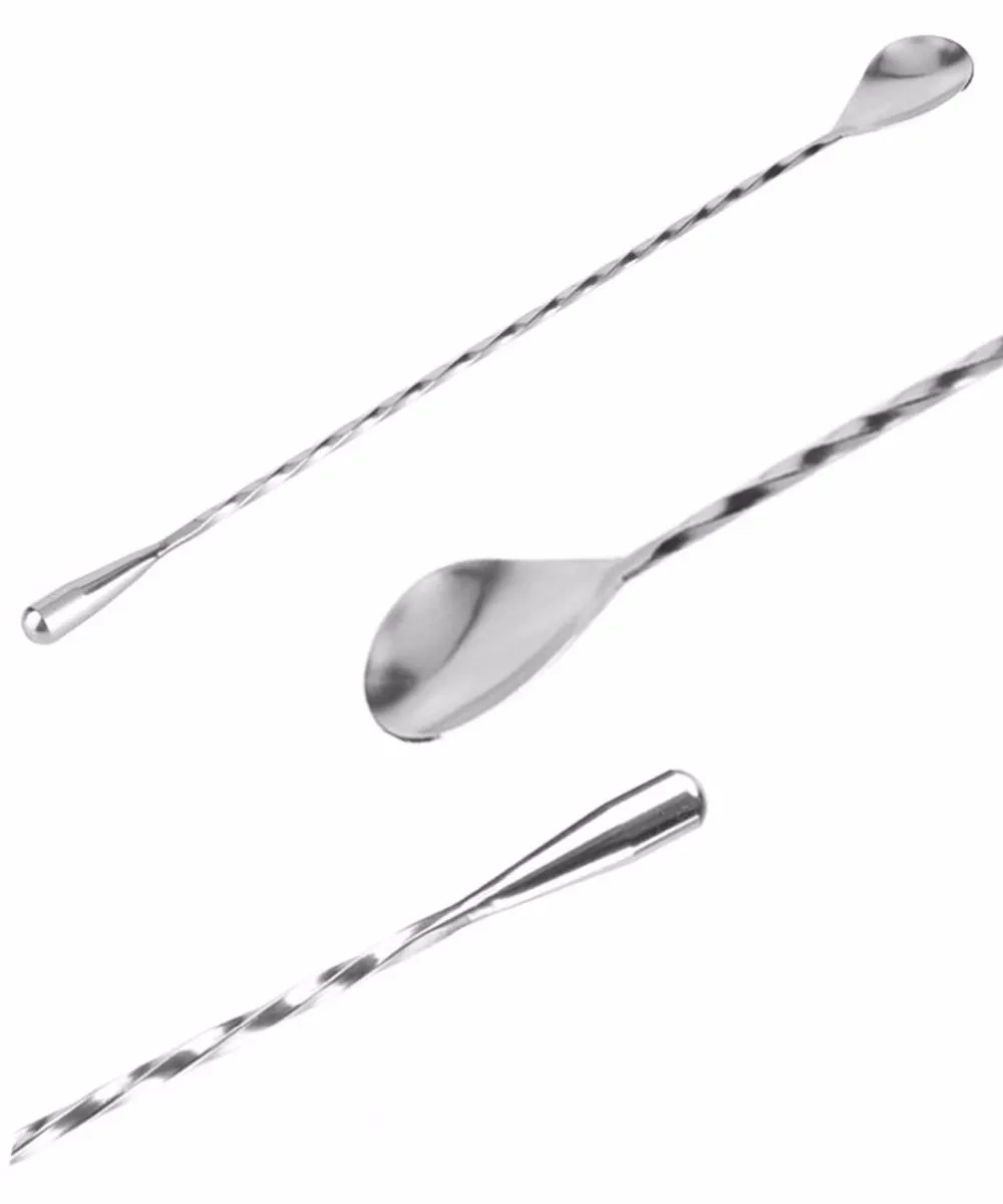 Stainless Steel Mixing Spoon,Long Handle Twisted Bar Spoon,Cocktail