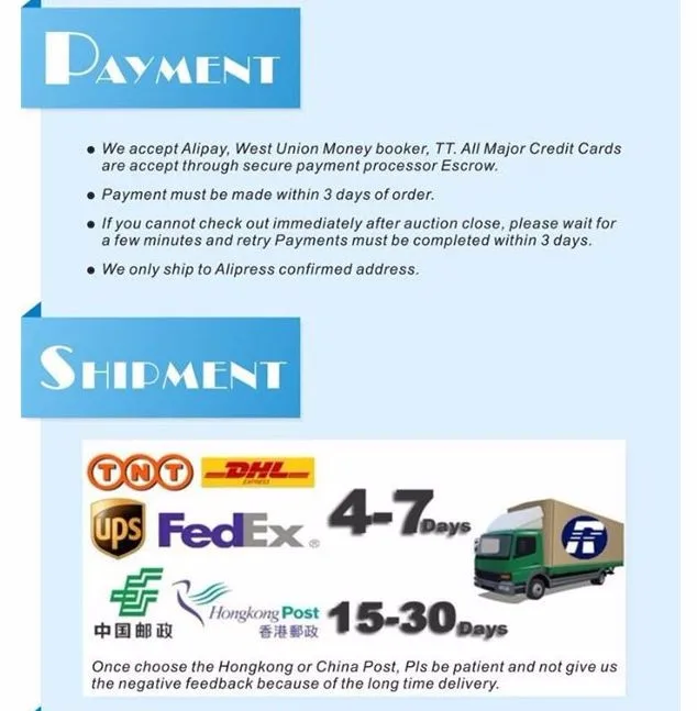 payment and shipment