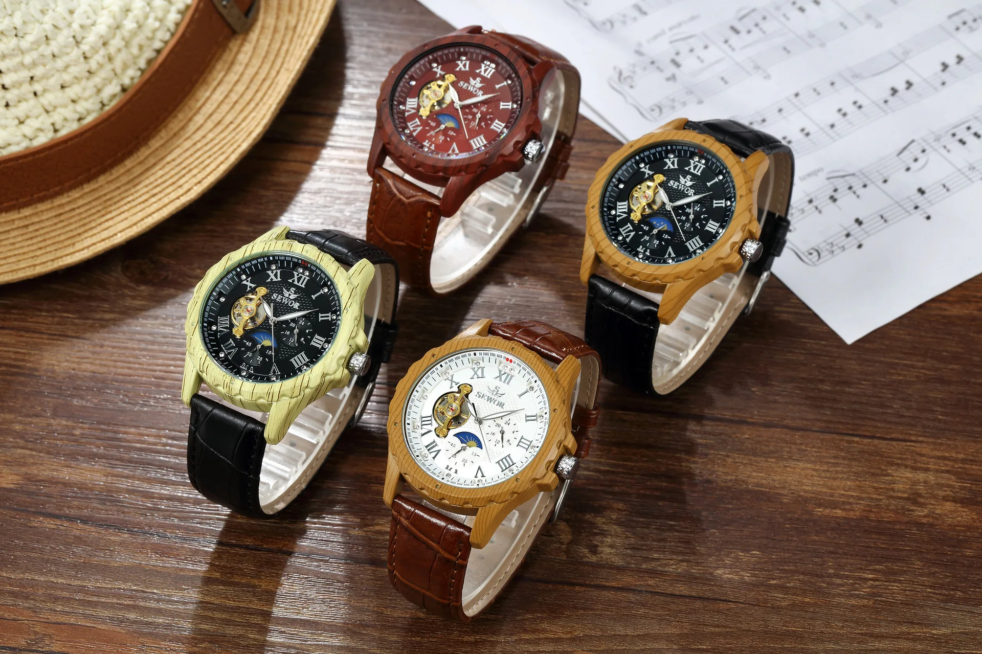 T-GOER Sewor Watch Case Automatic Mechanism Wristwatch - Trendyol