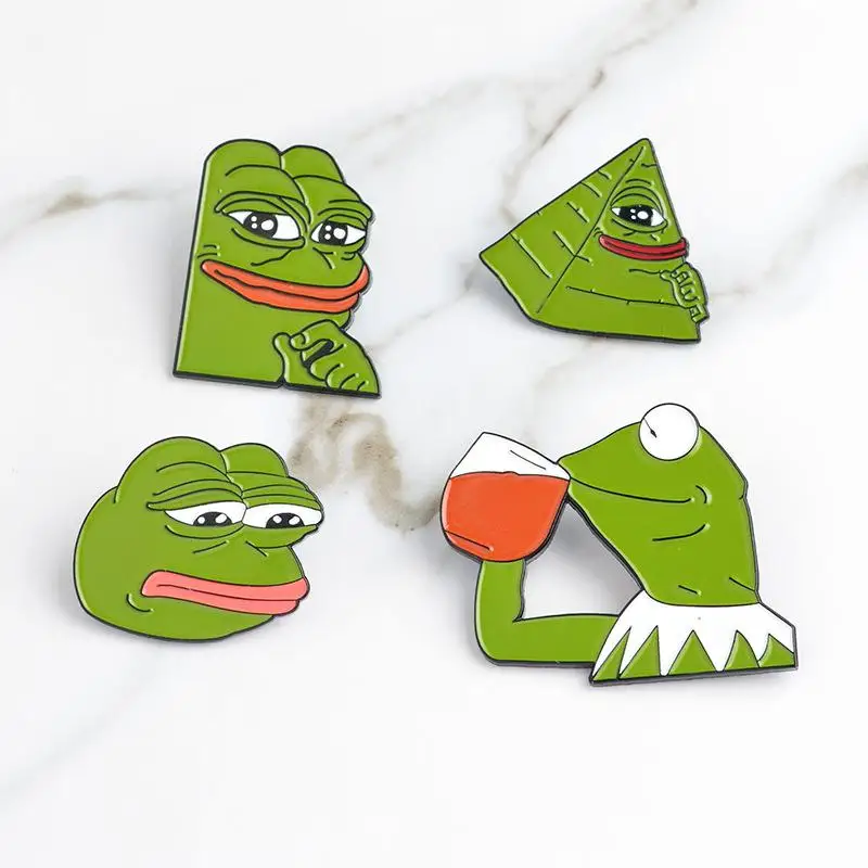 

PEPE flog soft enamel custom logo lapel pin badge