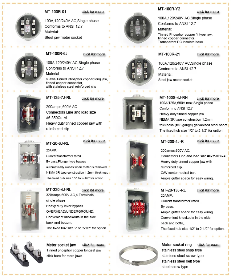 320 Amp Outdoor Residential Electric Meter Socket Meter Base Meter Box