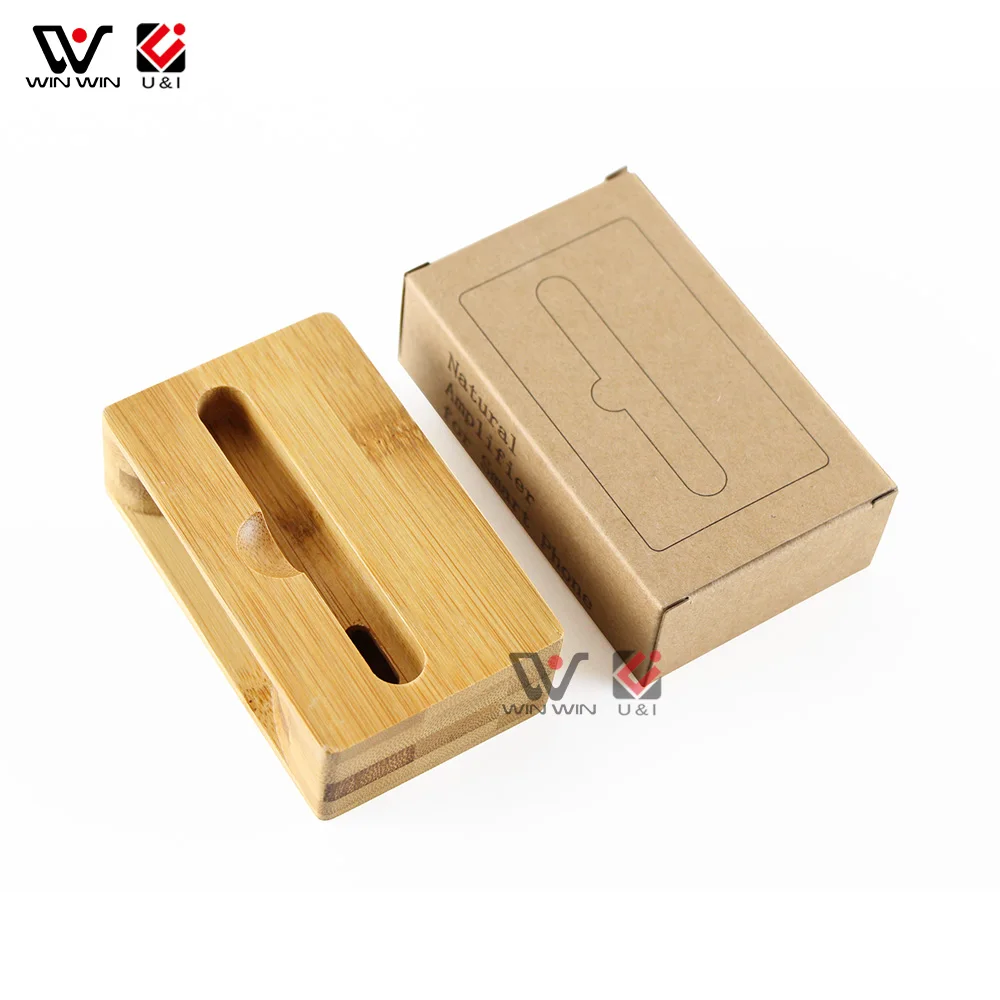 

2021 New Arrival Mobile Phone Loud Speaker Bamboo Wooden Speaker, Wood color
