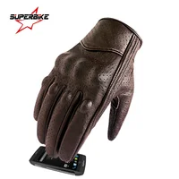 

Motorcycle Gloves Leather Brown Color Coffee Touch Screen Real Genuine Goatskin Premium Ready To Ship Guarantee Drop-shipping