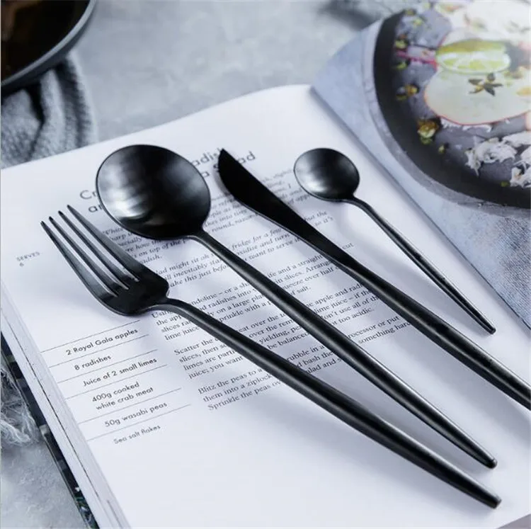 

Black cutlery set Stainless steel 304 tableware set, Gold, sliver, black