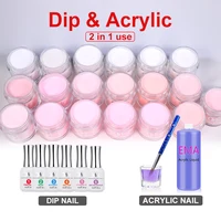 

Pink and White Color 2in1 use Acrylic Dip Powder Nail System