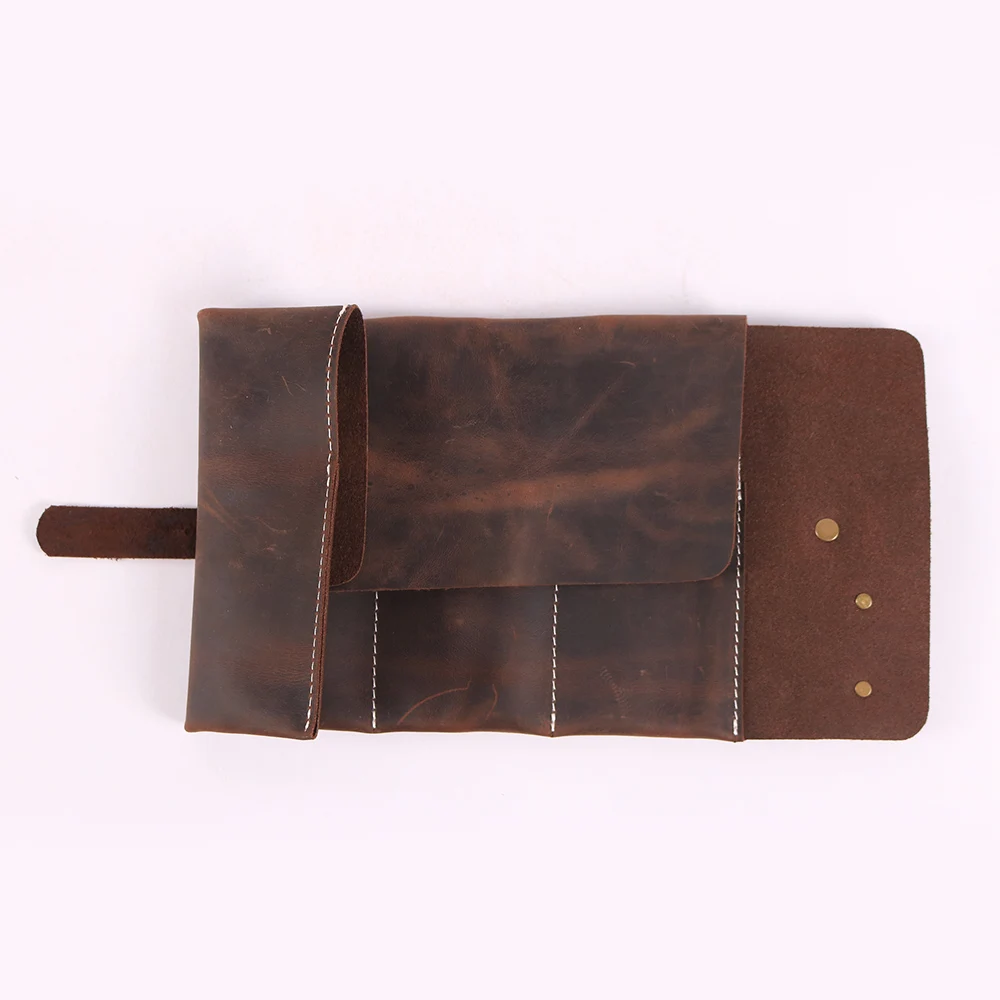 
Custom Made Leather Watch Roll Bag With 3 Slots 