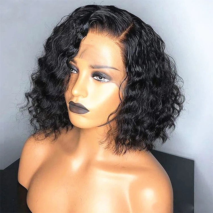 Cheap Brazilian Human Hair Bob Full Lace Wigs Glueless Virgin Natural Bob Short Cut Lace Front Wig Overnight Delivery