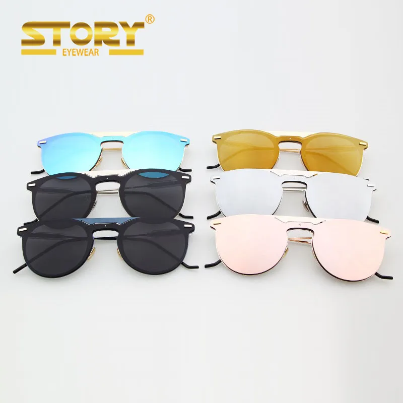 

STORY STY021 new arrival vintage fashionable metal vision conjoined lenses women sunglasses uv400, Picture